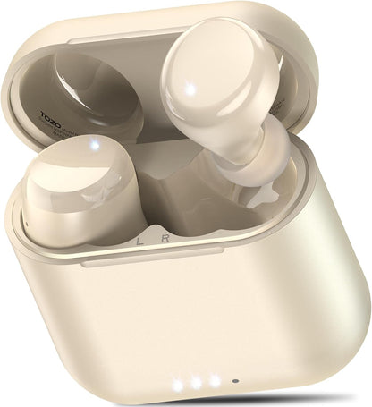 TOZO T6 True Wireless Earbuds Bluetooth 5.3 Headphones 45H Long Playtime, Wireless Charging Case, IPX8 Waterproof Stereo Earphones, Built-In Mic Calls, Headset Premium Deep Bass 32 Preset Eqs via APP