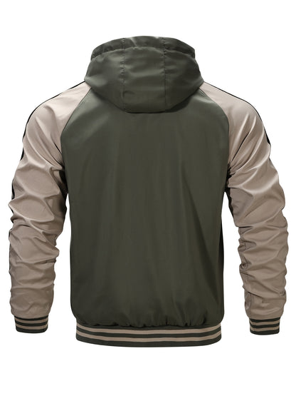 Men's Lightweight Hooded Jacket Casual Four Seasons Polyester