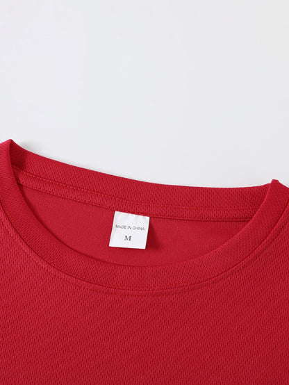 Men's Casual Crew Neck T-Shirt with Breathable Mesh