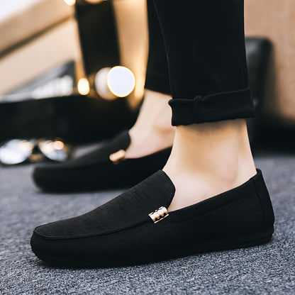 Men'S Stylish And Versatile Loafers, Suitable for Outdoor Streets And Casual Business Wear - British Style, Black, Slip-On, Perfect for Spring And Summer Business And Casual Outfits - ayq