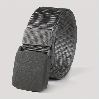 Nylon Belt with Smooth Buckle - Hypoallergenic, Casual Style for Men & Women, Perfect for Jeans & Outdoor Wear