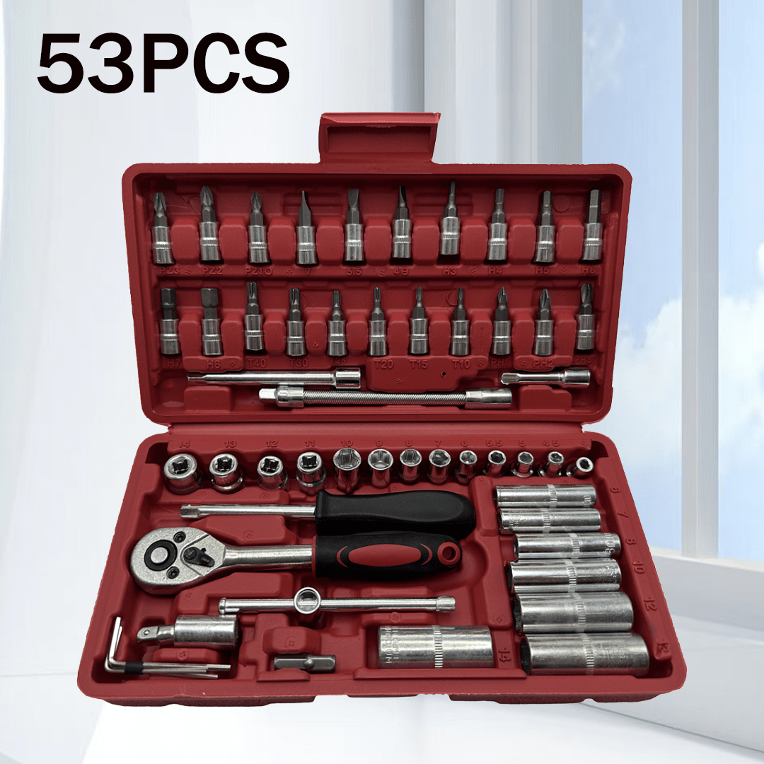 53 High-Cost-Performance Automotive Repair Tools! A Professional Toolbox That Provides a One-Stop Solution for Essential Components, Suitable for Basic Repairs And Routine Maintenance Across Various Vehicle Models. The Comple