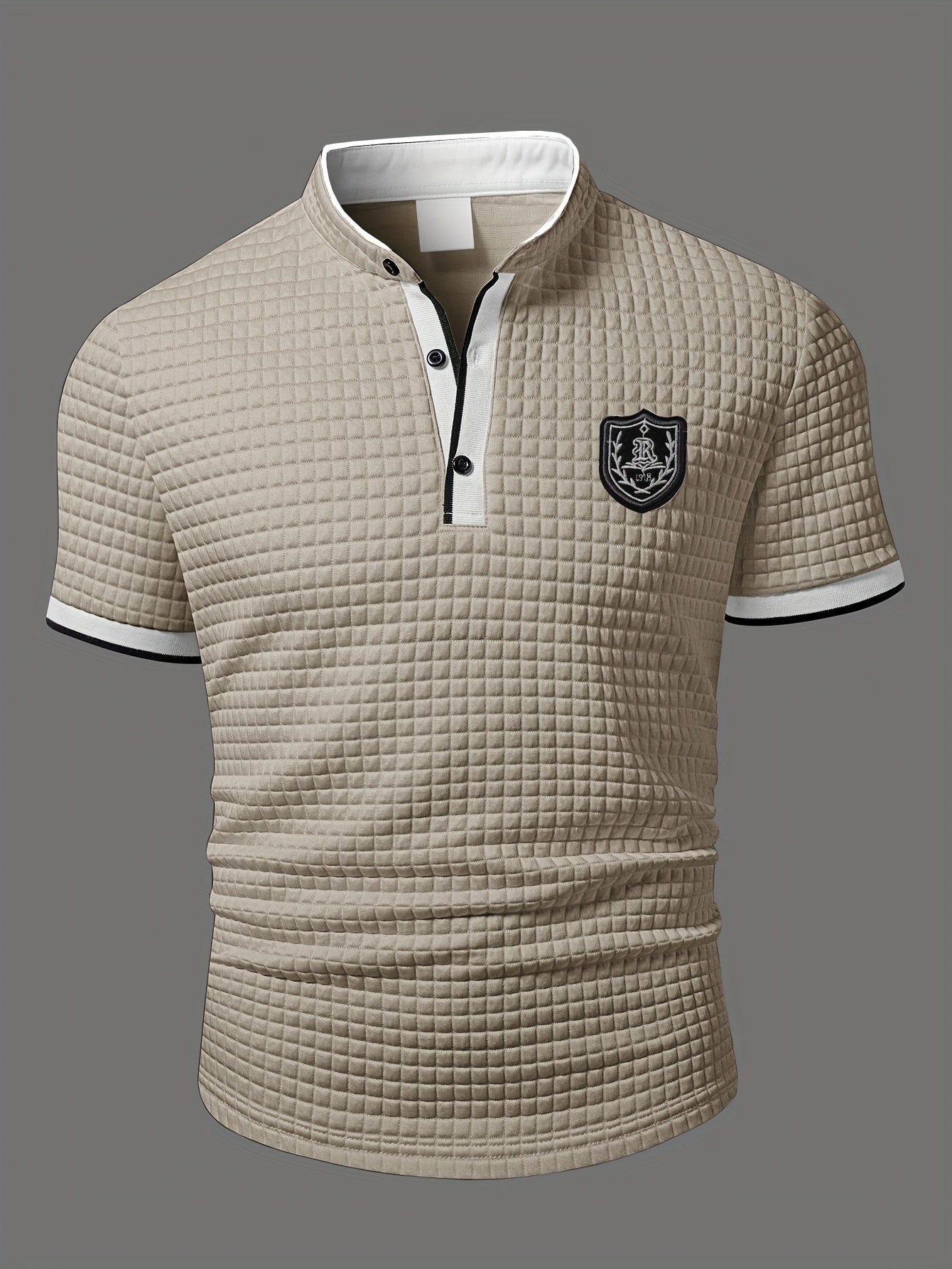 Men's Lightweight Moisture-Wicking Short Sleeve Shirt - Breathable Stretch Fabric, Henley Neck Casual Button-Up for Gym, Summer Outings & Parties (White) - ayq