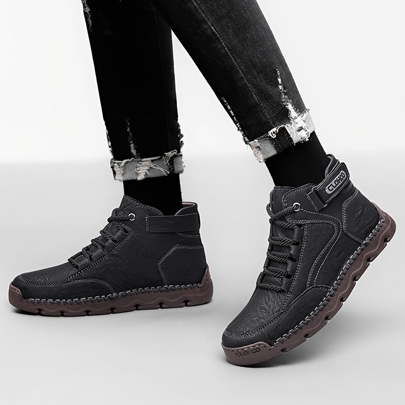 Men's Classic Chukka Boots Soft PU Upper Rubber Sole All-Season
