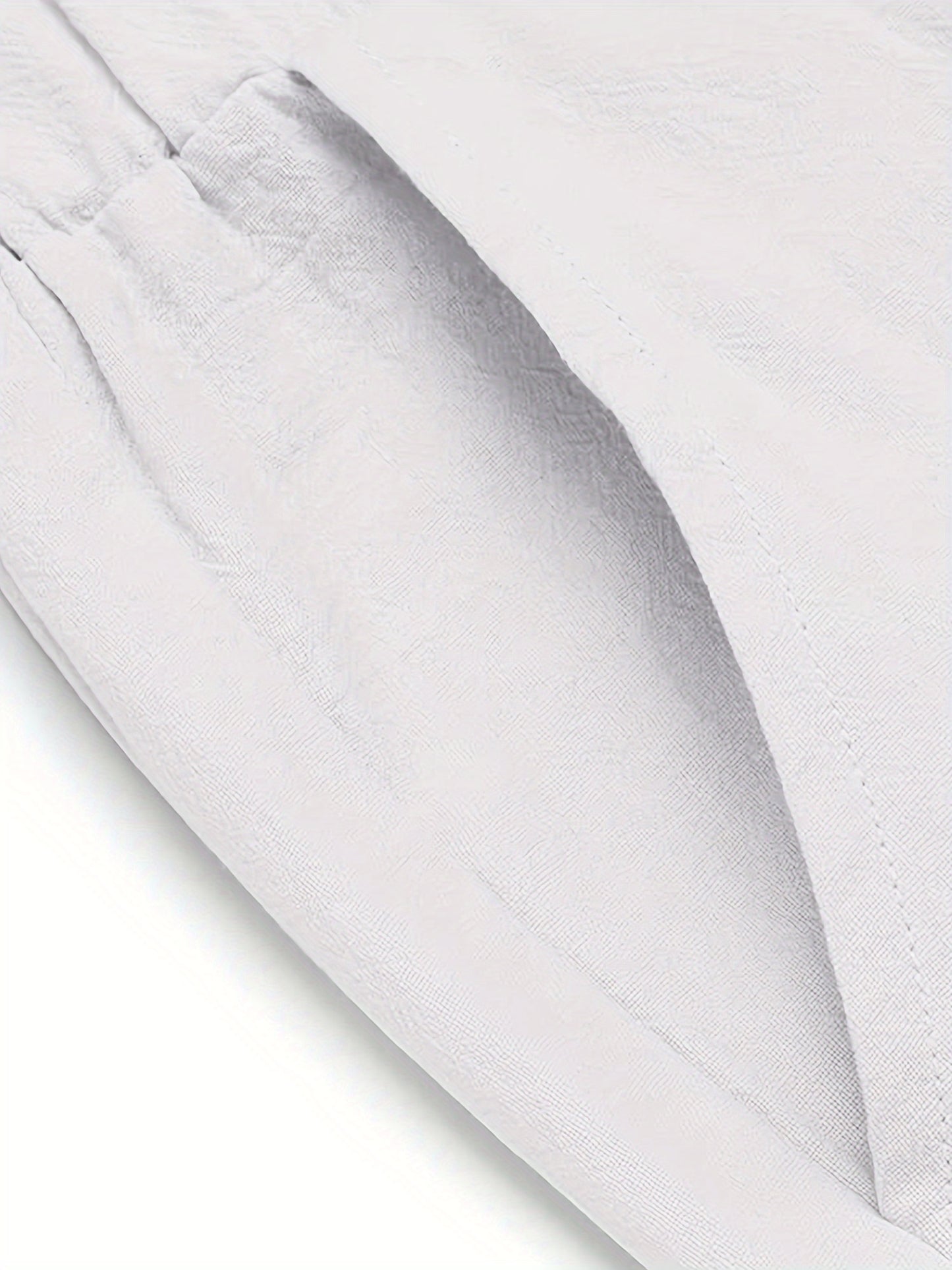 Men'S 2pcs Summer Beach Set, Cotton Linen Blend, Casual Short Sleeve Button- Shirt and Shorts, Solid Color, Lapel Collar, Non-Stretch Fabric, Regular Fit, Woven, 160g/m² - Loungewear Outfit
