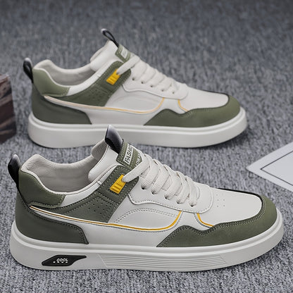 Men'S Casual Athletic Sneakers - Lightweight, Breathable, Fashion-Forward Skate Shoes with Faux Cover and PVC Sole for Outdoor Activities, Hiking, and Everyday Wear, Low-Top Design, Lace-Up Closure, Allseason Shoes | Versatil