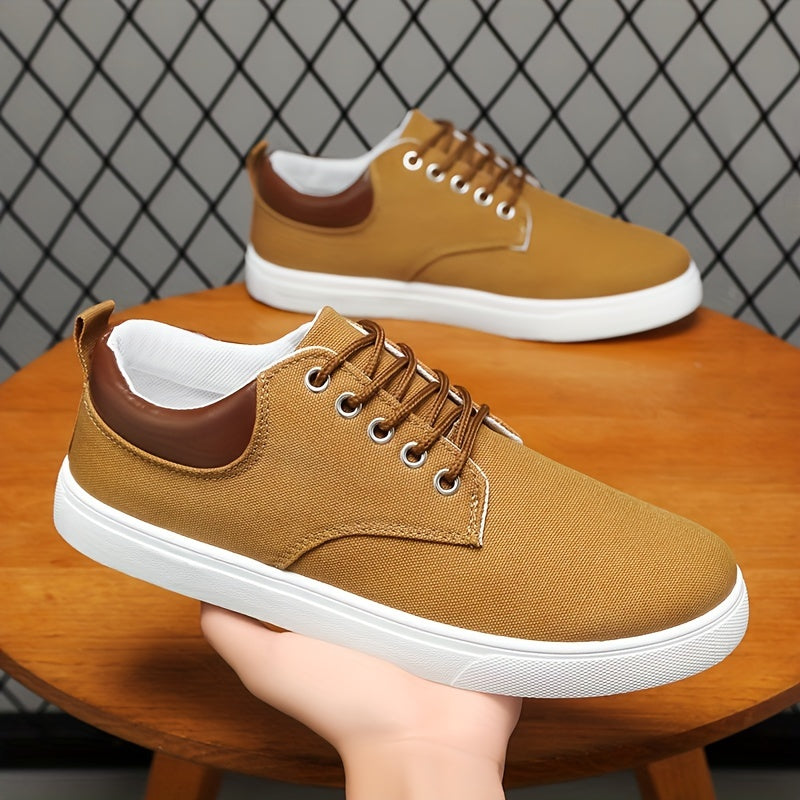 Classic Canvas Skate Shoes for Men in Spring And Summer - Breathable, Non-Slip, And Durable Lace-Up Sneakers, Perfect for Everyday Casual Wear - ayq