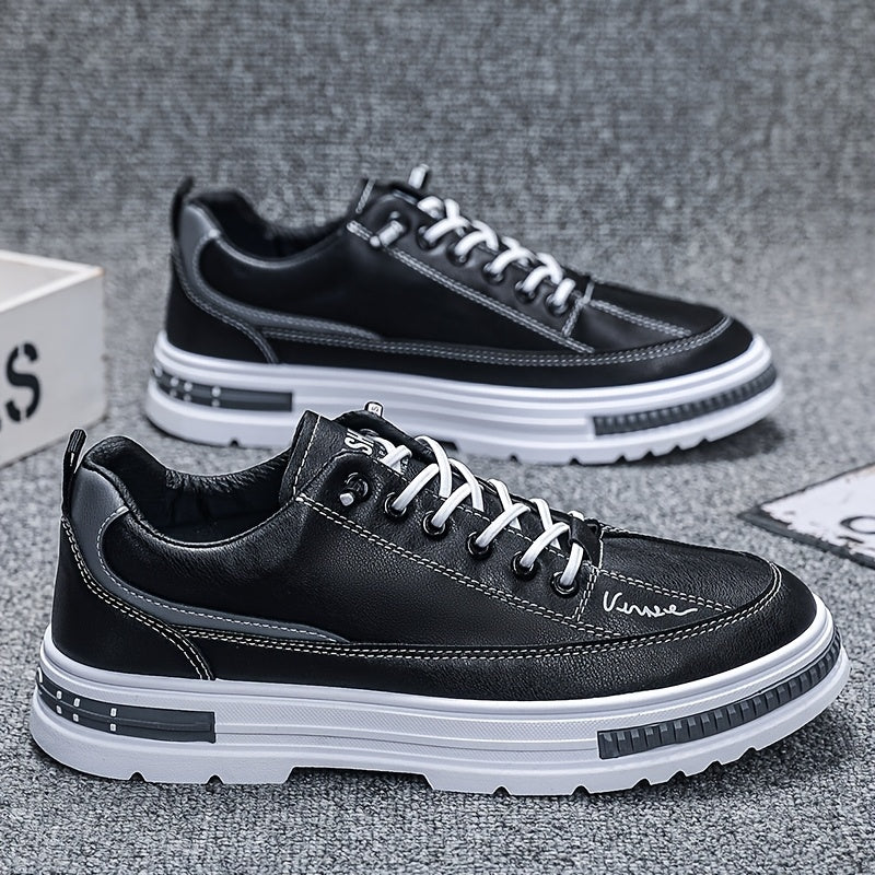 Men's Mid-Top Casual Sport Shoes with PU Upper