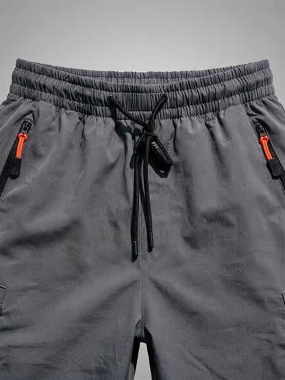 Men's Casual Loose-Fit Cargo Shorts with Elastic Drawstring Waist