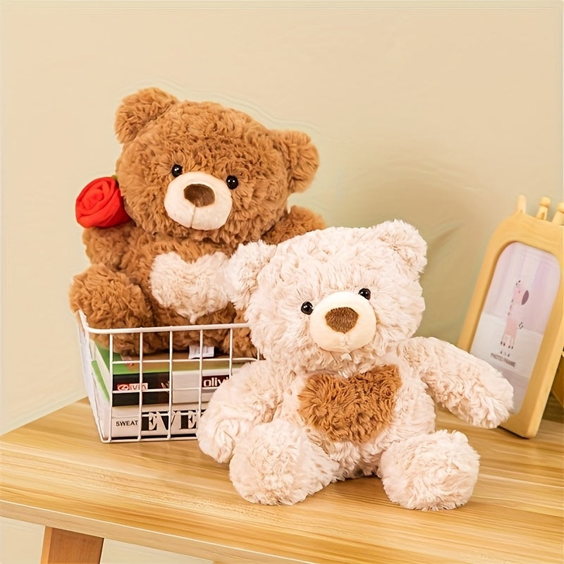 35Cm/13.78In Adorable Heart-Shaped Bear Plush Toys Kawaii Panda Stuffed Animals Ultra Soft Cuddly Gifts for Boys And Girls Birthday Celebrations Holiday Home Decoration