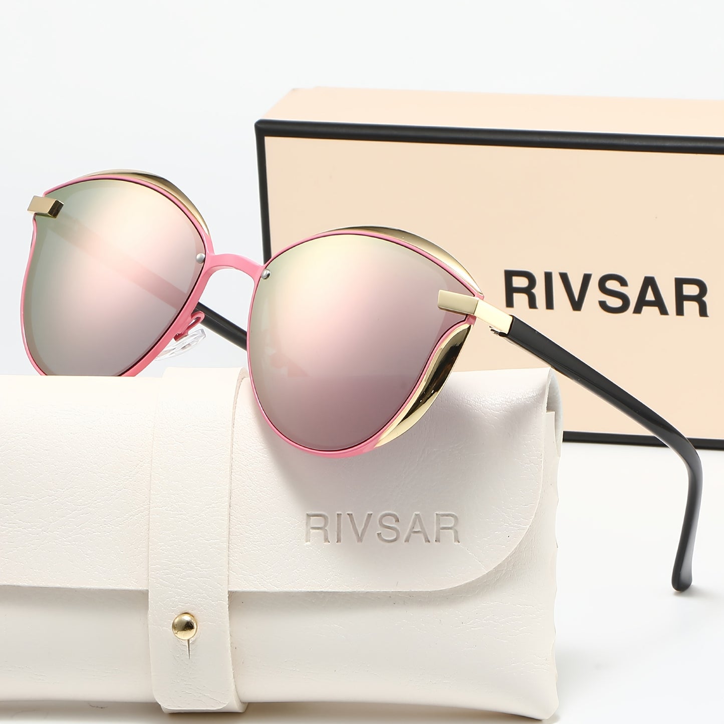 Unisex Cat Eye Polarized Sunglasses Lightweight Metal Frame
