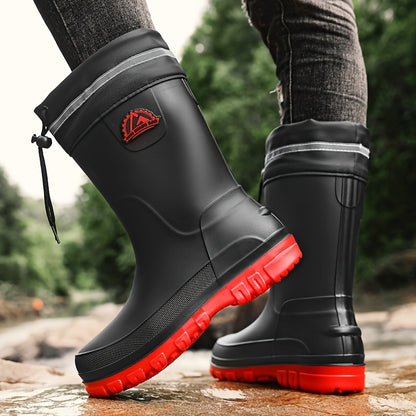 Unisex Long PVC Waterproof Rain Boots - Lightweight & Durable