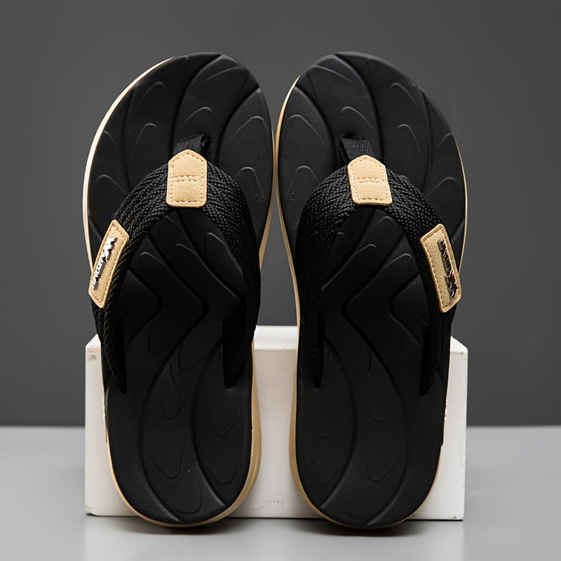 Men's Casual Flip Flops with Non-Slip Rubber Sole, All-Season