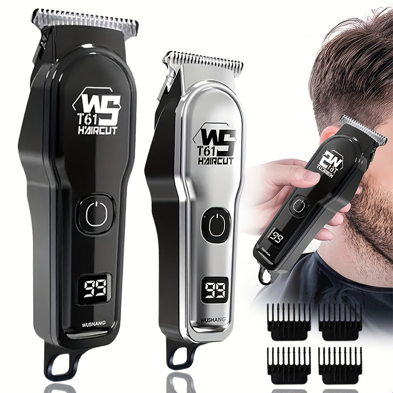 1 անլար մազ կտրող և մորուքի կտրող մեքենա տղամարդկանց համար LCD էկրանով, պրոֆեսիոնալ USB լիցքավորվող խնամքի հավաքածու - դիմացկուն և փոխադրելի հայրերի օրվա/ծննդյան օրվա կամ տոնական նվերների համար