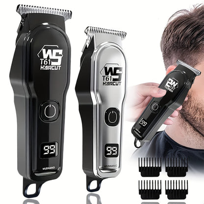 1 անլար մազ կտրող և մորուքի կտրող մեքենա տղամարդկանց համար LCD էկրանով, պրոֆեսիոնալ USB լիցքավորվող խնամքի հավաքածու - դիմացկուն և փոխադրելի հայրերի օրվա/ծննդյան օրվա կամ տոնական նվերների համար