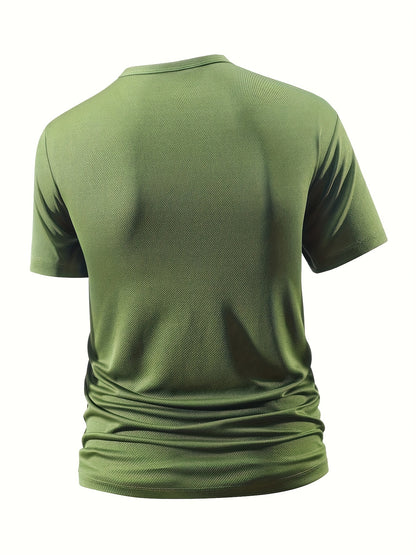 Men'S Lightweight  Breathable Quick-Dry T-Shirt - V-Neck, Short Sleeve, Solid Black, Soft Polyester Fabric for Gym, Running, Daily Wear  Outdoor Activities, Workout Clothes