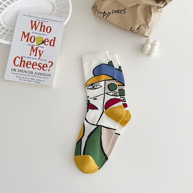 Women'S Mid-Calf Socks, Breathable And Sweat-Absorbing Socks for Spring And Summer, Available in 1/5/10 Pairs for Autumn.