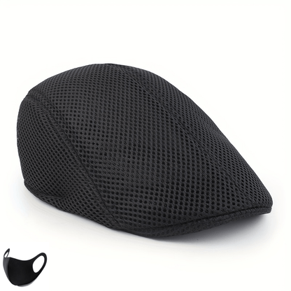 Men's Lightweight Breathable Mesh Beret Cap - Casual Summer Hat