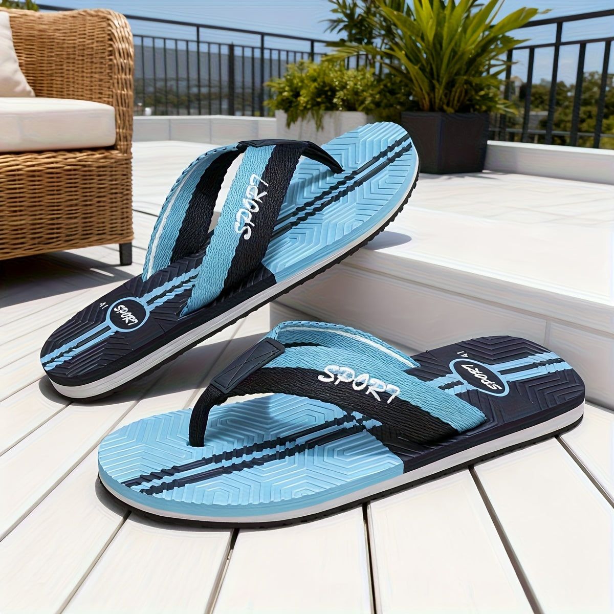 Men's Lightweight Non-Slip Fabric Flip-Flops for Summer