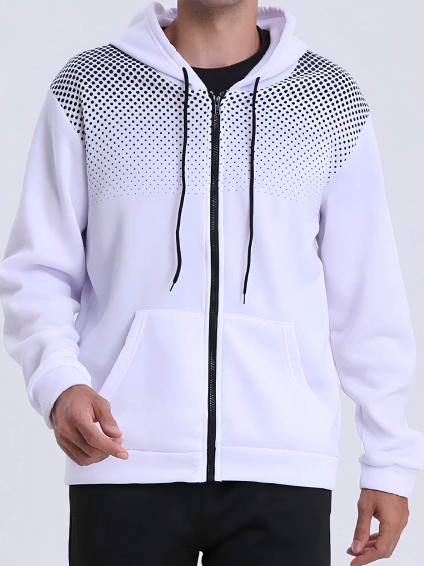 Men's Red Hooded Zip-Up Jacket with Logo Patch Pocket - Logo Personalization, Full-Zip Front Closure, Hooded Collar & Black Zipper - Casual Sportswear Winter Coat for Gym,, Streetwear () - Logo Printing Service, Mens Clothes,