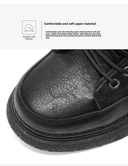 Men'S Winter Hiking Shoes - Cold Weather Traction Outdoors, Lace-Up Ankle Support, Cushioned EVA Insole - Synthetic Faux Upper - All-Terrain Traction for Snow, Ice, Mud - Low-Top Design - Black/Brown - Ideal for Hiking, Urban