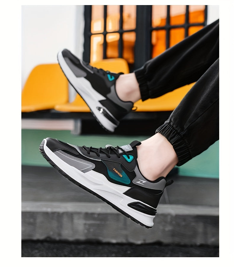 1pc Men'S Cross-Training Shoes | Large Size Casual sneakers for Running and Outdoor Activities, Fashionable, Lightweight, All-Season, Fabric Upper and Sole, PVC Sole, Lace Closure - Warrenxilu - ayq