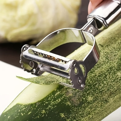 A Multifunctional Stainless Steel Peeler for Fruits And Vegetables - a Manual Slicer, Grater, And Chopper Kitchen Tool, Suitable for Home, RV Cooking, And College Dorms.