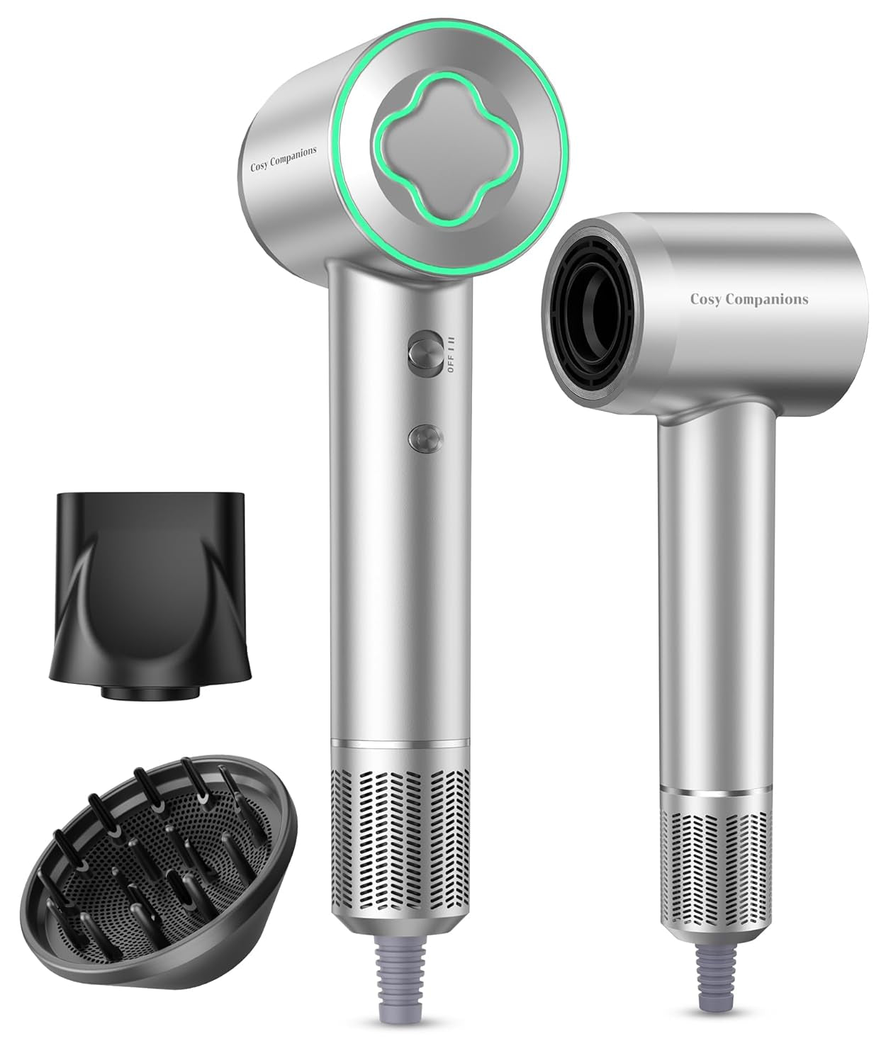 Hair Dryer, 150000 RPM High-Speed Brushless Motor Negative Ionic Blow Dryer for Fast Drying, Low Noise Thermo-Control Hair-Dryer-With-Diffuser and Nozzle