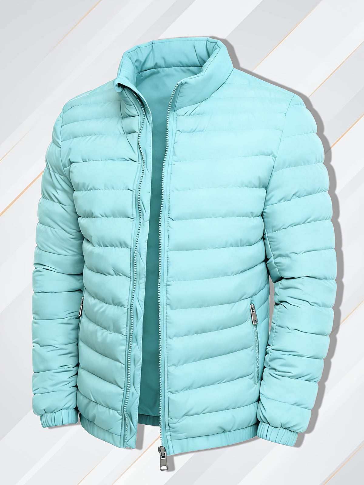 Men's Lightweight Windproof Casual Jacket with Stand Collar
