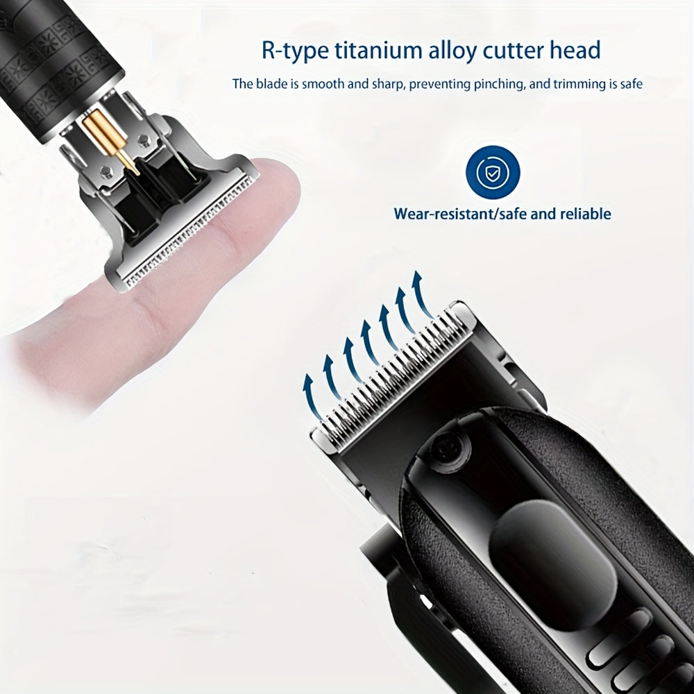 2pcs/3pcs Professional Men'S Hair Clipper - Cordless and USB Rechargeable Beard Trimmer with Limit Comb, Ideal for Haircutting and Beauty, Barber Clippers, Grooming Essentials, Sleek Design, Durable Construction, Personal Car