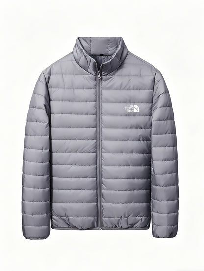 Men's Stand Collar Quilted Padded Coat Lightweight Warm Jacket
