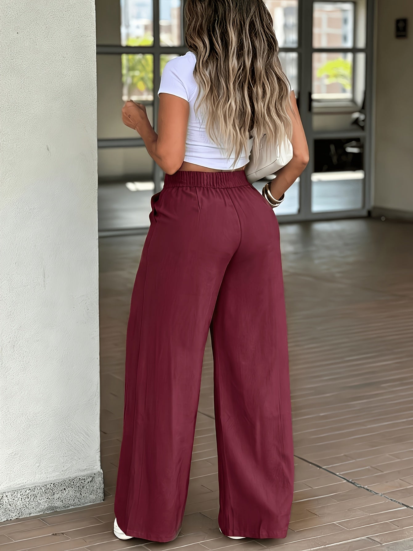 Women's Casual High-Waist Straight-Leg Trousers for Spring Summer
