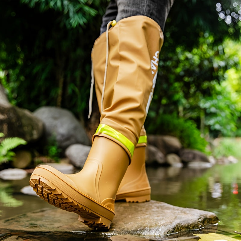 Men's All-Season Waterproof Rubber Slip-On Work Boots