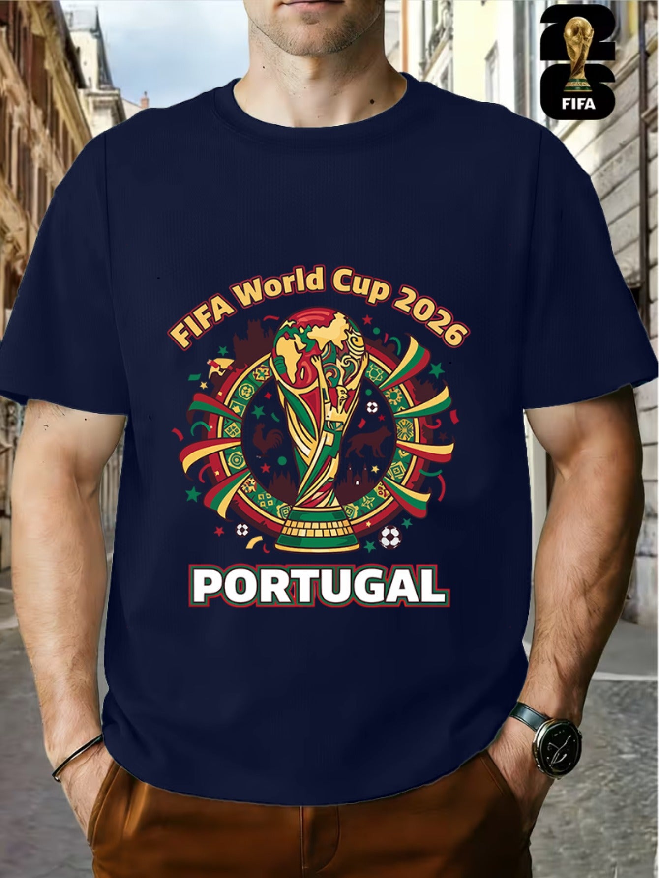 Men's 2026 FIFA World Cup USA-Canada-Mexico T-Shirt, Casual Fit