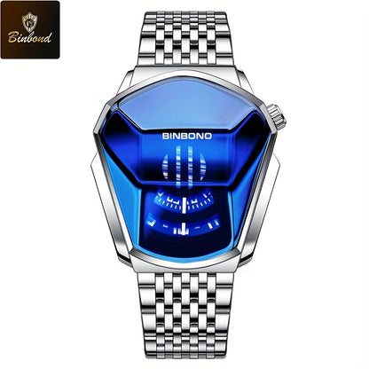 BINBOND Men's Quartz Business Watch Stainless Steel Strap