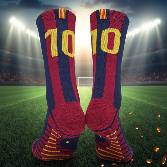 Men's Mid-Length Football Socks with Anti-Slip Grip - ayq