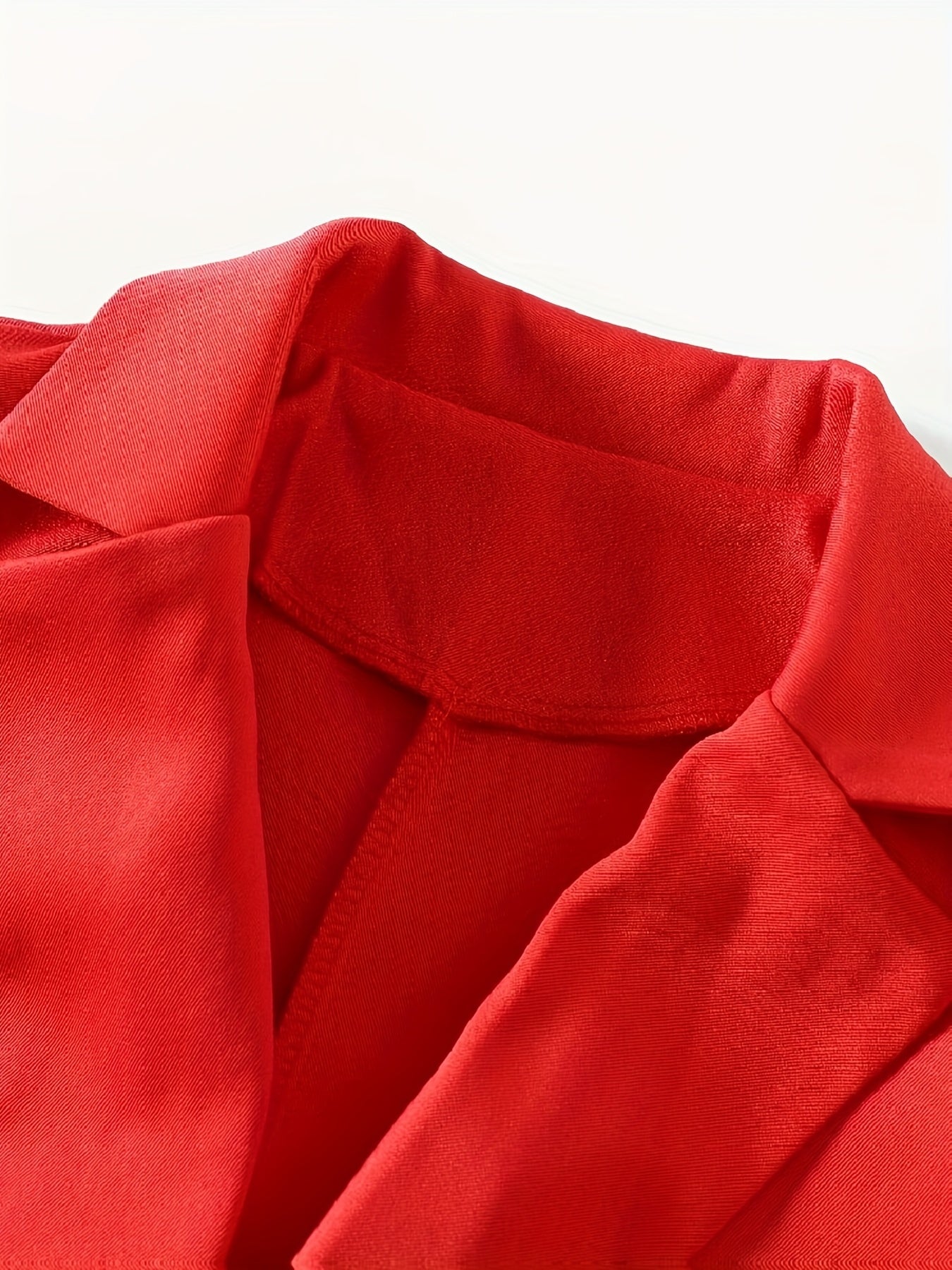 Կանացի էլեգանտ կարմիր բլեյզեր բաճկոն՝ առանց ճարմանդի, բաց առջևով, երկար թևքերով վերարկու, լվացքի մեքենայով լվացվող H-Silhouette միագույն, բոլոր եղանակների գրասենյակային և առօրյա հագուստի համար