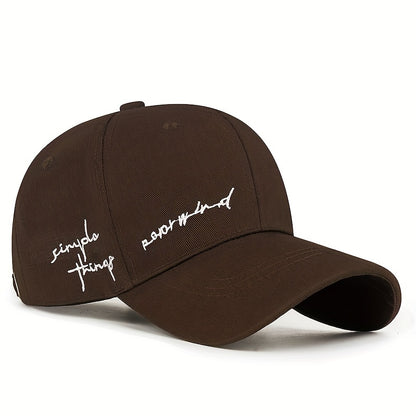 Trendy 4-Season Duckbill Baseball Cap With Embroidery, Adjustable Sun Protection For Women