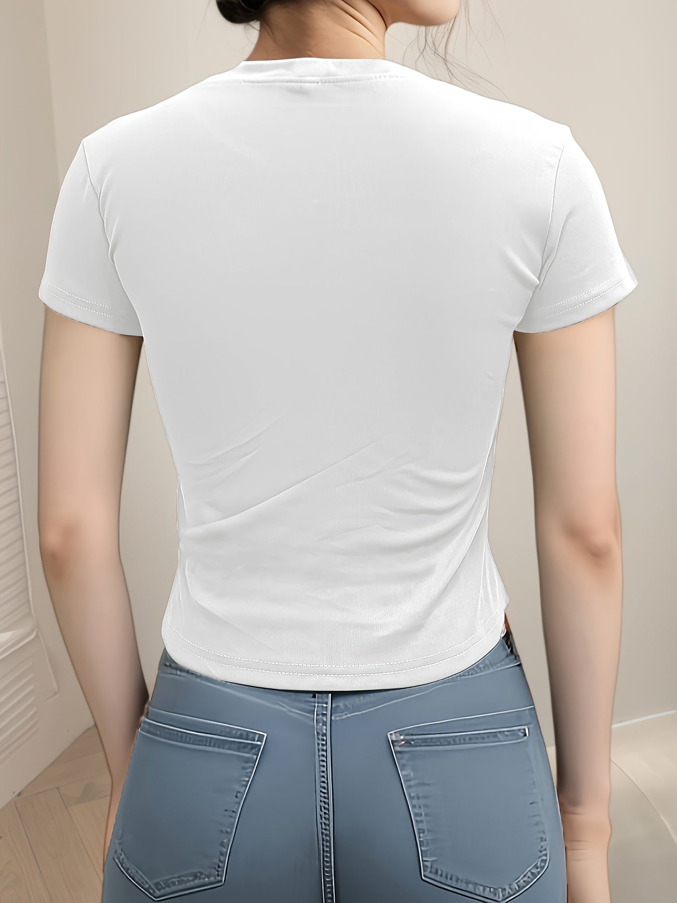 Women's Summer Slim-Fit Round Neck Short Sleeve T-Shirt - ayq