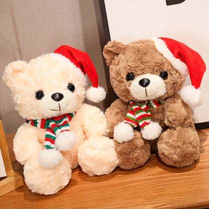 One Cute Christmas Teddy Bear Plush Toy, Perfect As a Soft Gift for Children, Ideal for Holiday Home Decoration And As a Festive Present
