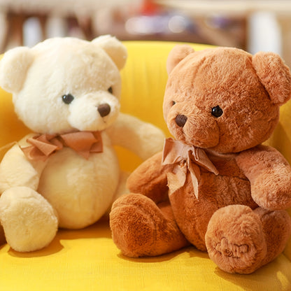 1pc Teddy Bear Plush Suitable for Girls - Soft Stuffed Toy with Bow Tie, Cute Teddy Bear for Bedtime Companion, Birthday & Valentine's Gift, /