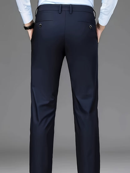 Men's straight-leg suit pants, which can be used as professional formal wear or thick casual pants for autumn and winter.
