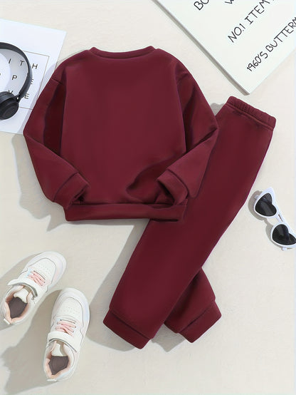 Տղա աղջիկների աշուն/ձմեռ տառերով դրոշմված տաք, աստառով սվիտեր և մարզաշապիկ, իդեալական է բացօթյա օգտագործման համար