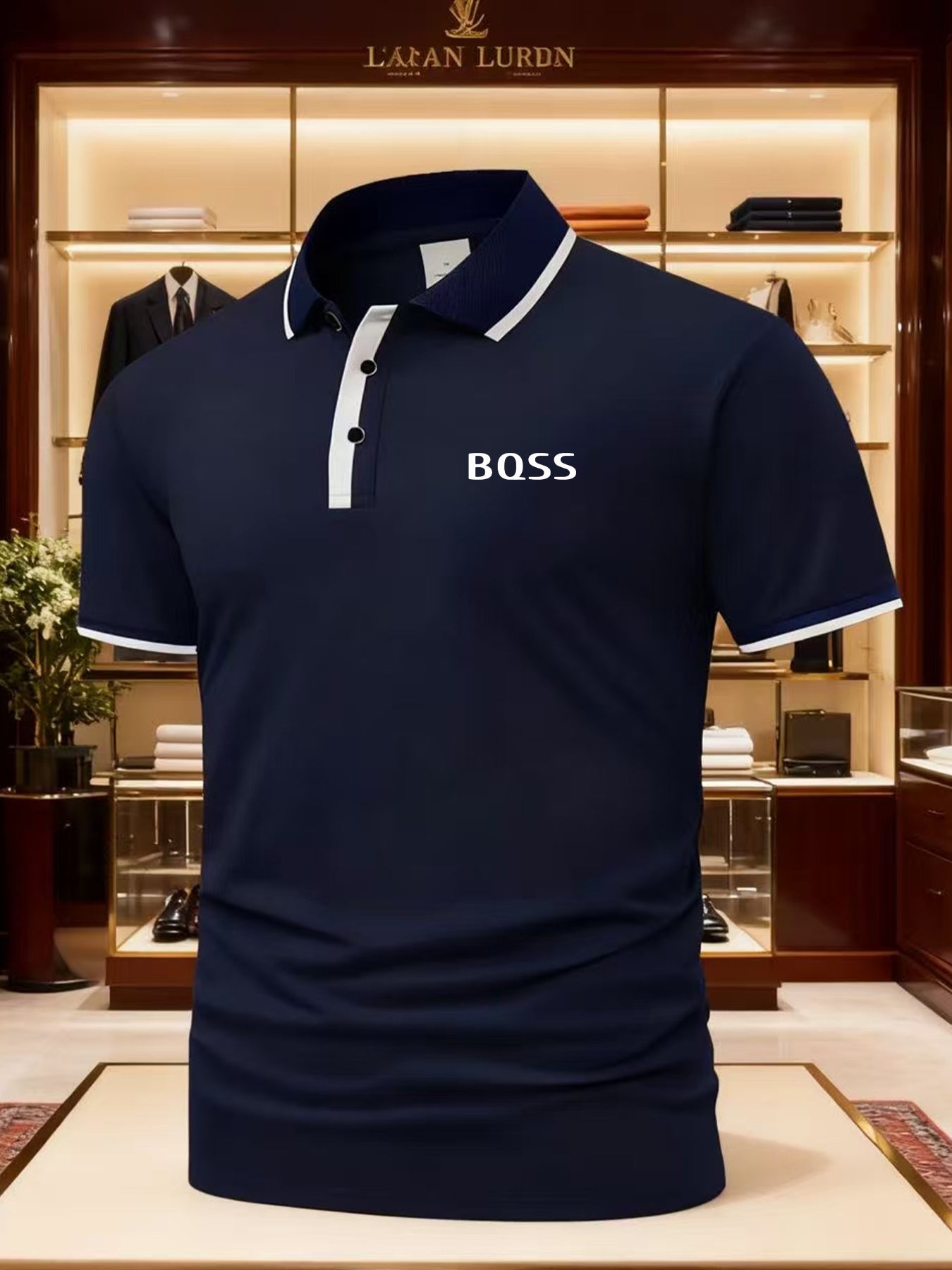 Men'S New Short Sleeve Polo Shirt With Bqss Letter Design | Casual And Business Style, Suitable For Various Occasions, Unisex, Ideal As A Gift - ayq