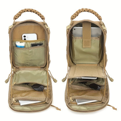 Versatile EDC Crossbody Bag - Lightweight, Multi-Pocket Travel Chest Pack with Zip Closure for Outdoor Adventures