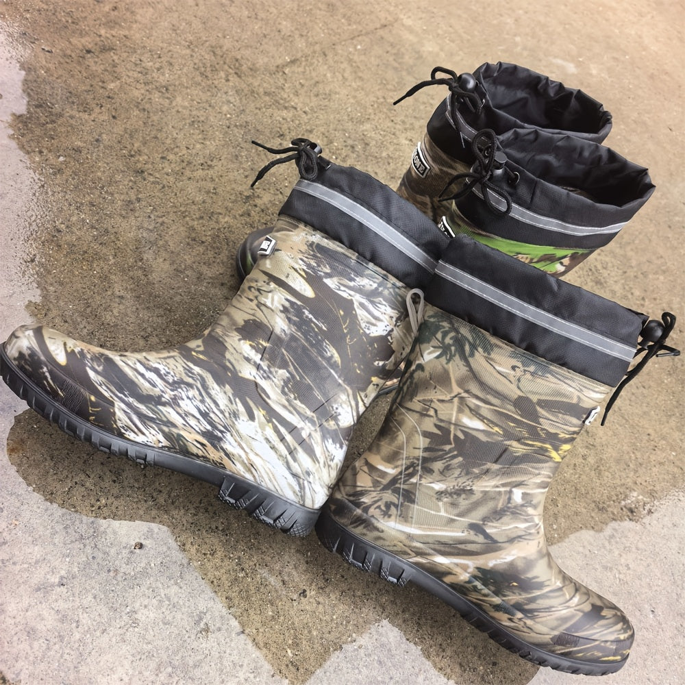 Men's Waterproof Camouflage PVC Rain Boots for Outdoor Work