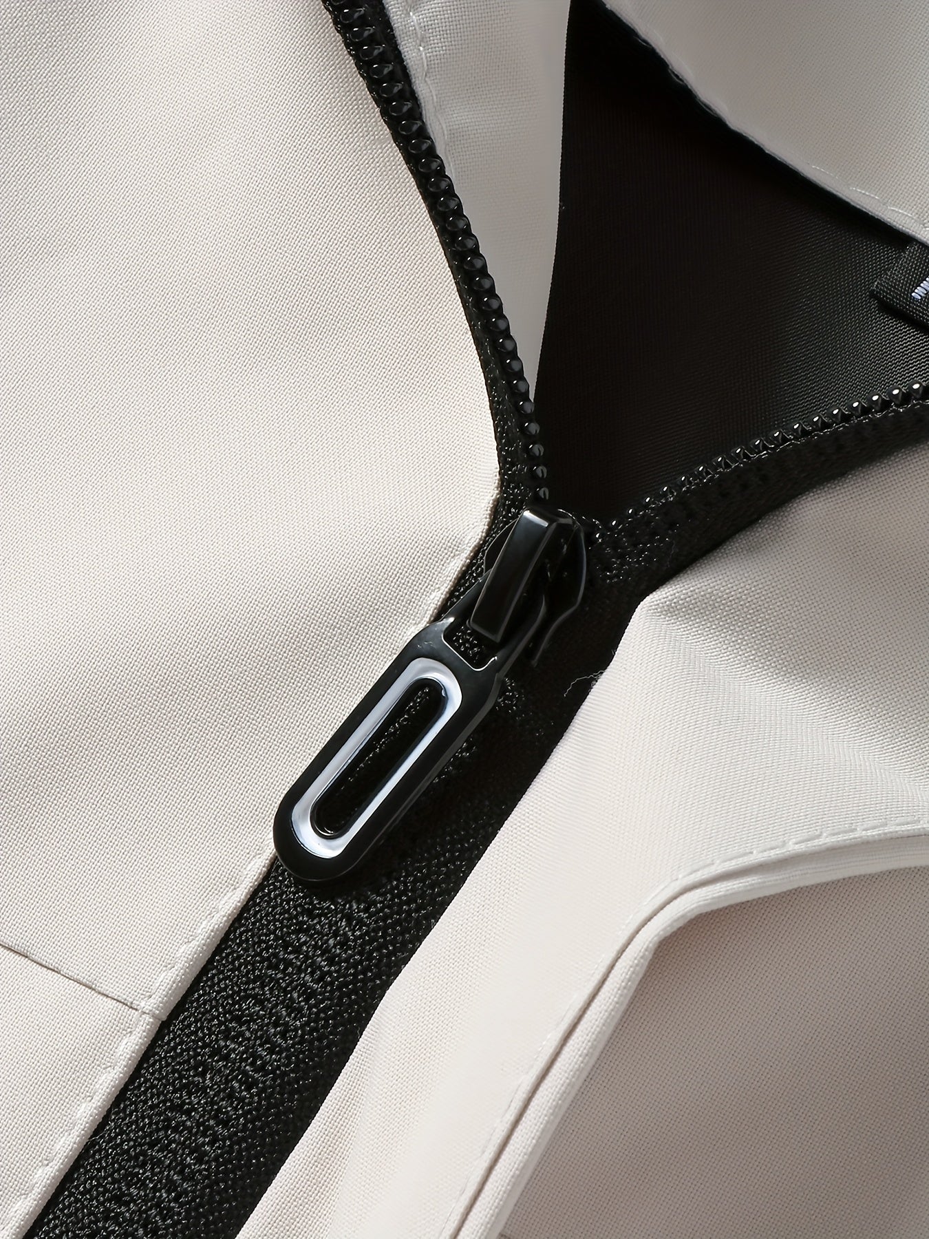 Men'S Stylish Black Hooded Windbreaker Jacket with Zipper Pockets - Casual, Loose Fit, Long Sleeve, Polyester Lining, Perfect for Spring and Fall, Casual Wear Jacket|Hooded Jacket|Zippered Jacke