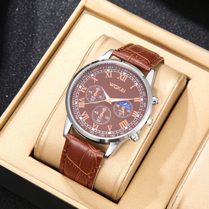 Տղամարդու 3 նորաձև և գրավիչ ժամացույցների, ակնոցների և դրամապանակի հավաքածու, որը հիանալի է տոների և հատուկ առիթների ժամանակ, ինչպիսիք են Շնորհակալության օրը, Հայրերի օրը, ծննդյան տոները և այլ հիշատակի տոնակատարությունները կրելու համար։