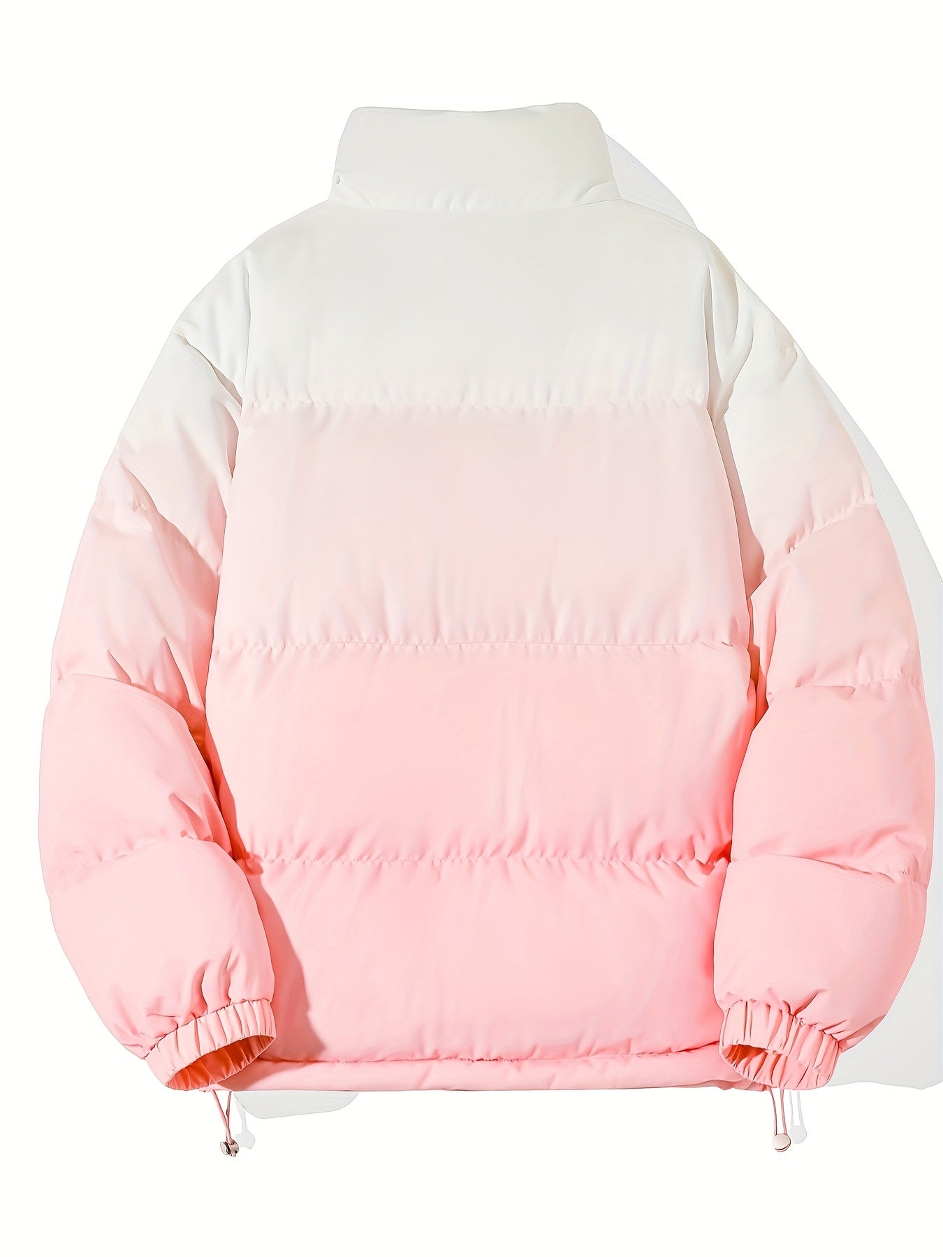 1 հատ տղամարդու փողոցային ոճի վերարկու՝ կանգնած օձիքով, այբուբենի նախշերով, սովորական չափսերով, լարերով, չձգվող գործվածքով պոլիեսթեր, 100% պոլիեսթերային լցոն, երկար թևքերով, ամենօրյա տաք, գրադիենտային բաճկոն՝ աշնանային և ձմեռային համար