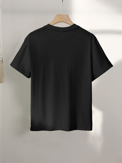 Women's Casual Cotton Graphic Print T-Shirt, Crew Neck